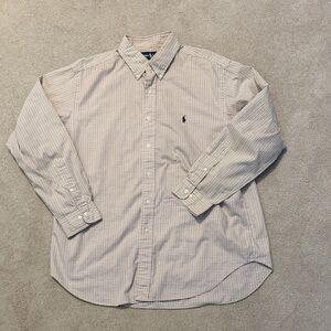 Ralph Lauren Beige Checkered Button Down Shirt